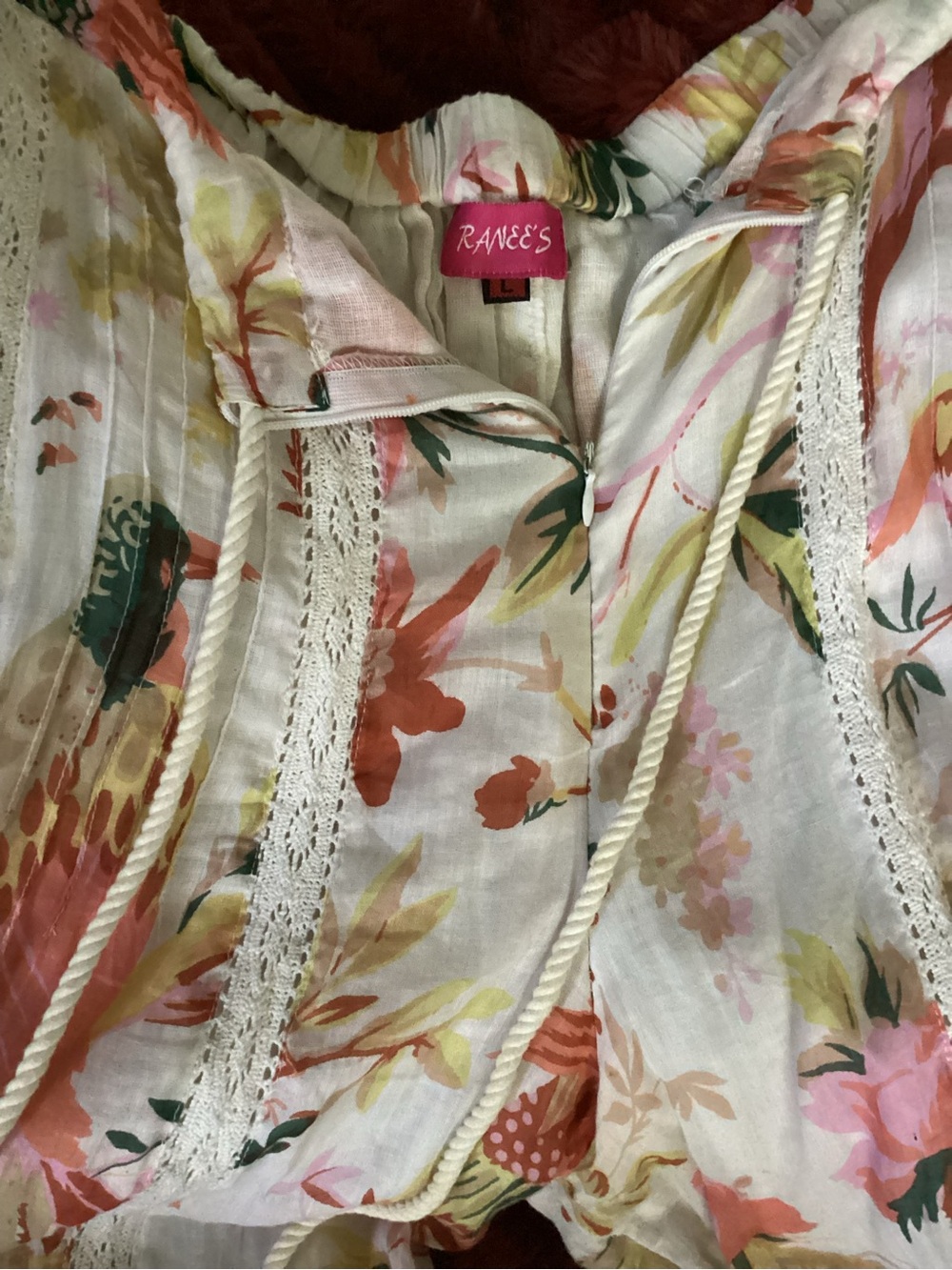 Ranee's Floral Drawstring Peasant Pants wide leg , long